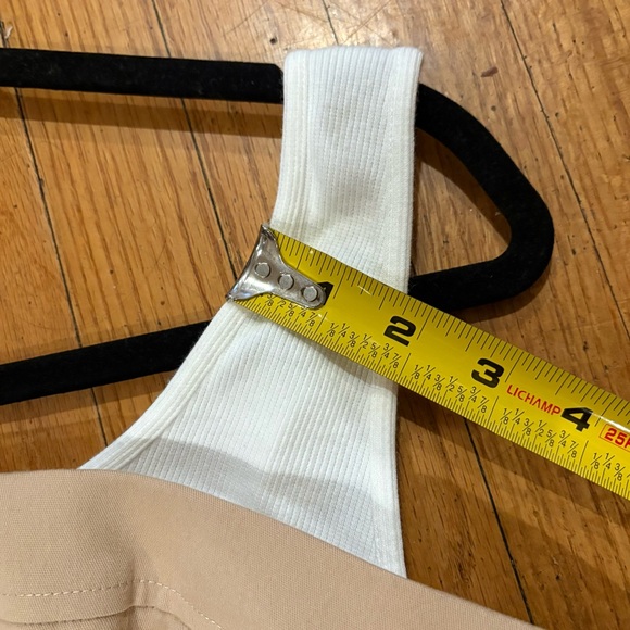 by Anthropologie Maeve Sleeveless Twofer Mini Dress Khaki White Tank New NWT - Picture 11 of 13